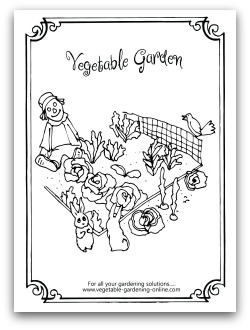 vegetable gardening coloring pages